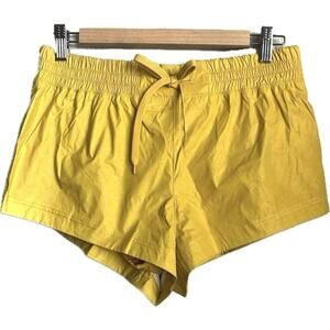 NEW $68 Free‎ People FP Movement Moonlight Reflective Running Shorts Yellow SZ S